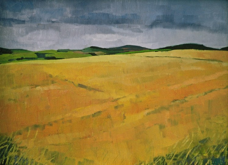 Fife Fields XV, 1996, oil on board, 12 x 9 cm