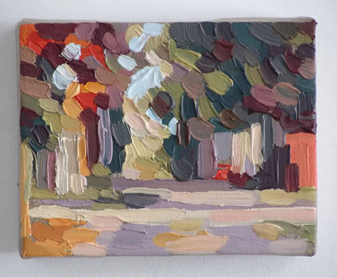 Lanes XII, 2010, oil on linen on spruce panel, 12 x 18cm