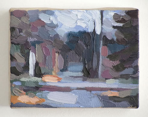 Lanes XIII, 2010, oil on linen on spruce panel, 12 x 18cm