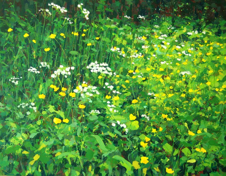 Le Fouilloux I Edge of the Forest, 2003, Acrylic on linen, 82 x 102 cm