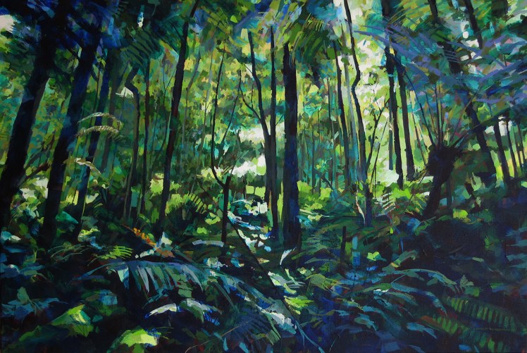 Otways III (Ascending), 2007, acrylic on linen, 82 x 120 cm