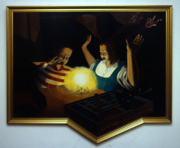 My First Atomic Science Set, 1990, oil on masonite, 100 x 120 cm approx