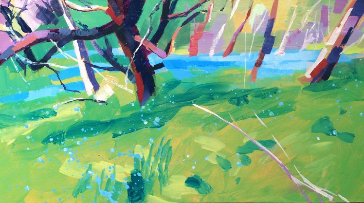 Forget Me Not, 2014, acrylic on composition board, 15 x 27 cm