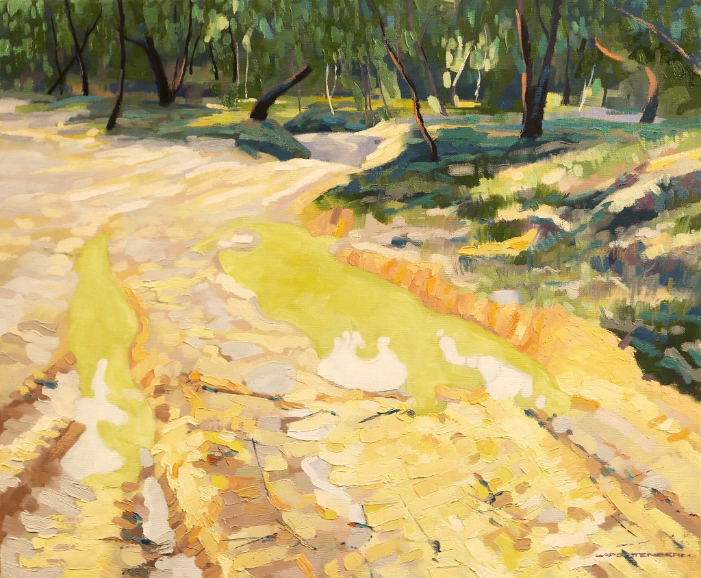 Winter Track VIII, 2017, oil on linen, H52 x W62 cm, $1575