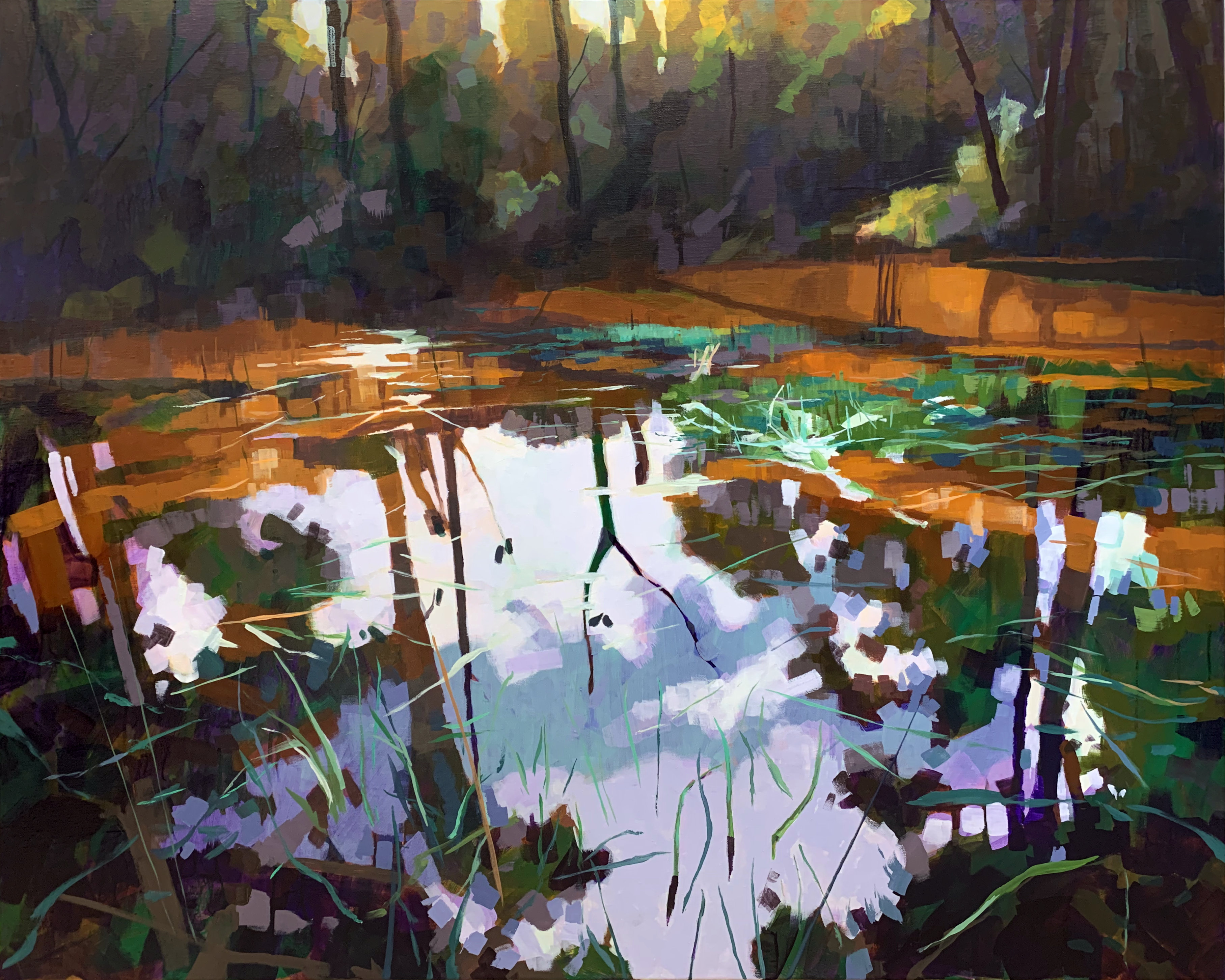 Pause : Reset, 2021, oil on linen, 82 x 102 cm, $3750