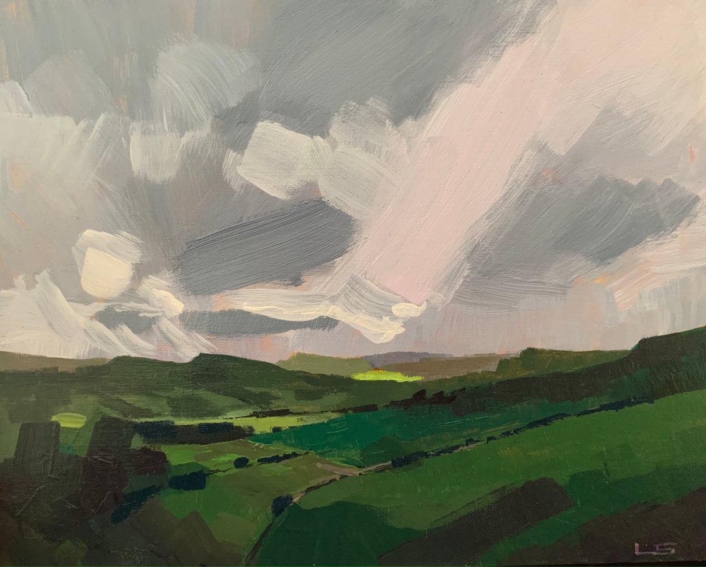 Sunlight on a distant valley