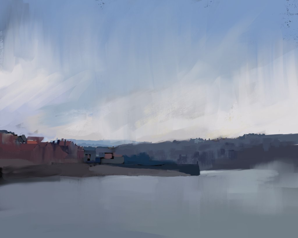 Whitby harbour in the evening