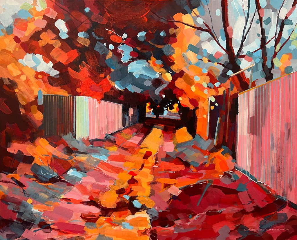 Colorbond Fantasia, 2024, acrylic on canvas, 61cm x 76cm. Framed A$3950