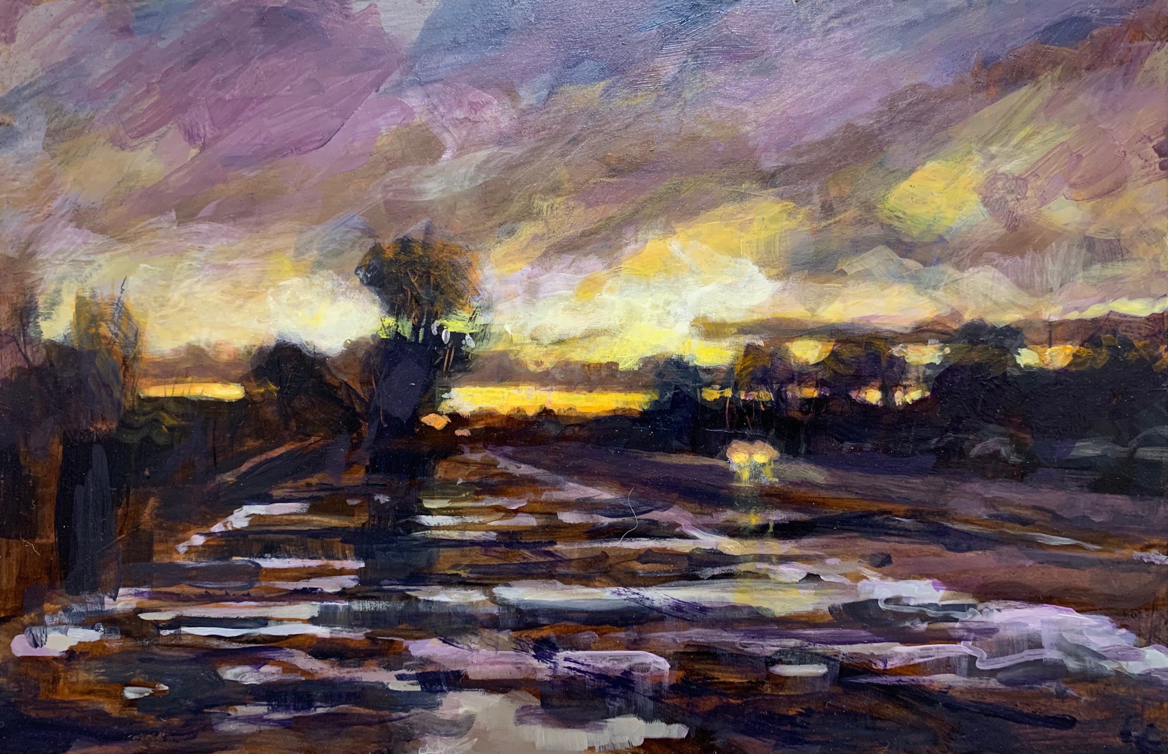 Winter on Park St, 2016, acrylic on board, 19 x 30 cm