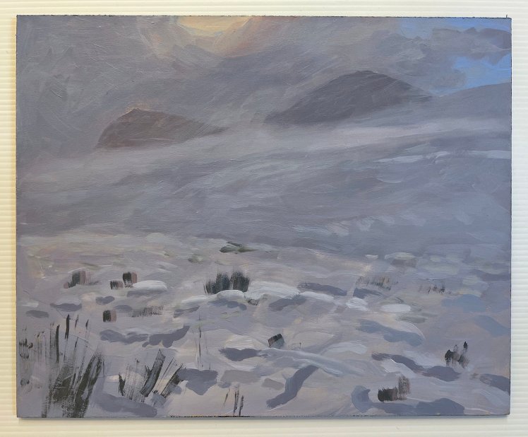 Whiteout 1, 2026, acrylic on board, 20 x 25 cm, NFS