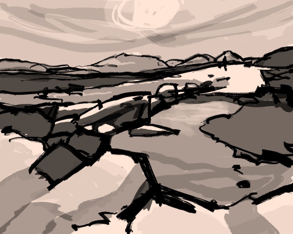 Ice River Drawing 7, 2026, digital drawing