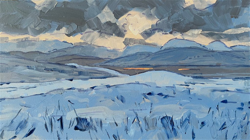 Rannoch 12, acrylic on board, 13 x 23 cm, NFS